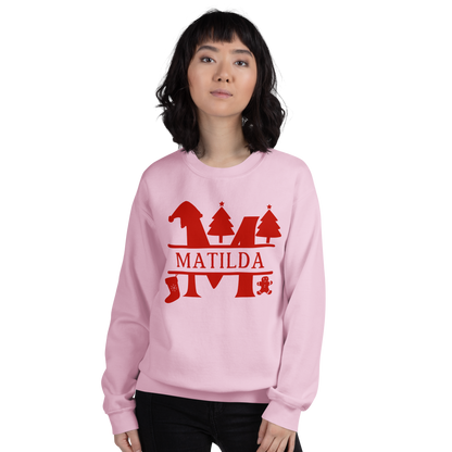 CUSTOM Name Initial Christmas Crewneck Sweatshirt