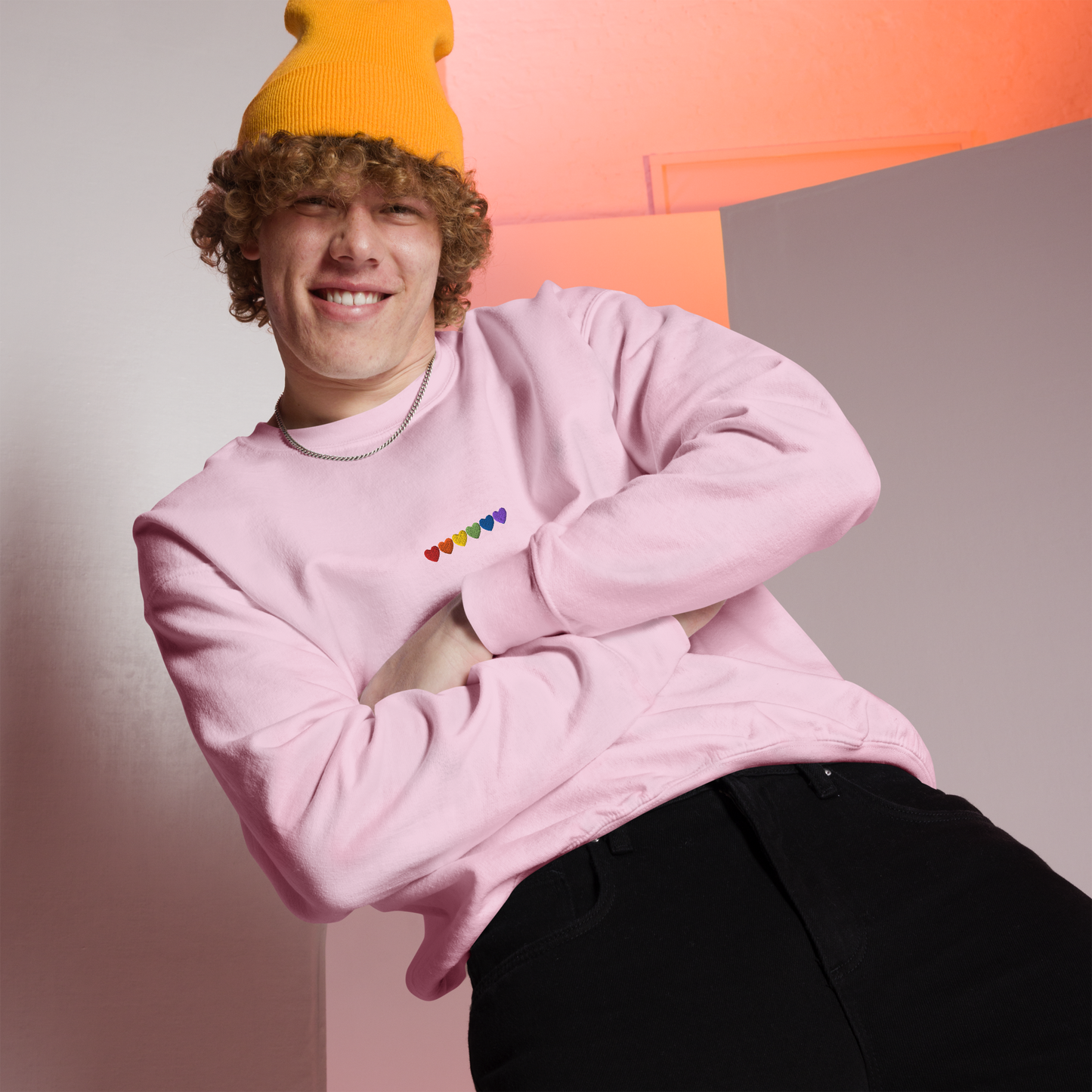 Pride Hearts Embroidered Sweatshirt