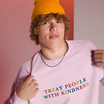 Treat People With Kindness Embroidered Crewneck Sweatshirt