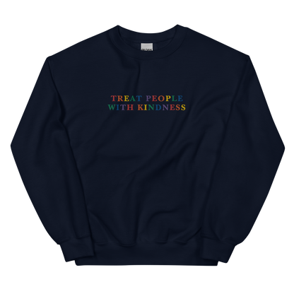 Treat People With Kindness Embroidered Crewneck Sweatshirt