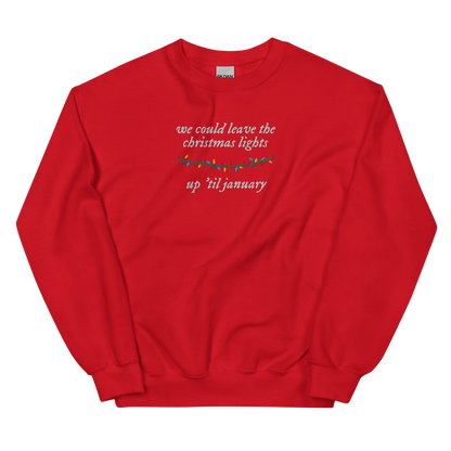 Christmas Lights Lover Embroidered Sweatshirt