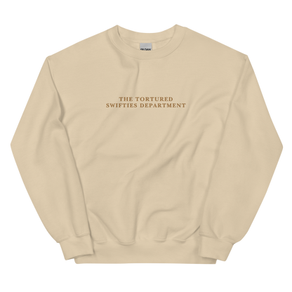 The Tortured Swifties Department Embroidered Crewneck Sweatshirt