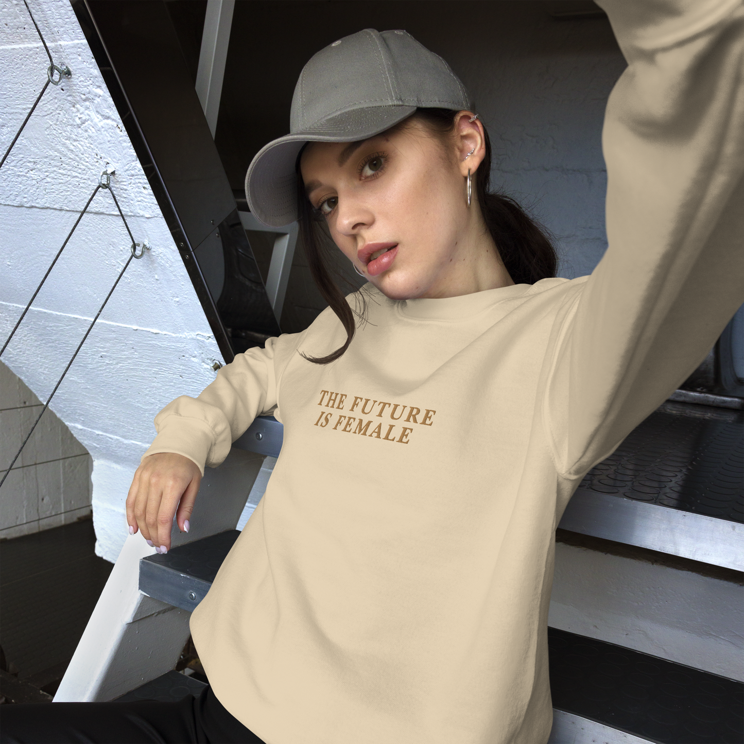 The Future Is Female Embroidered Crewneck Sweatshirt