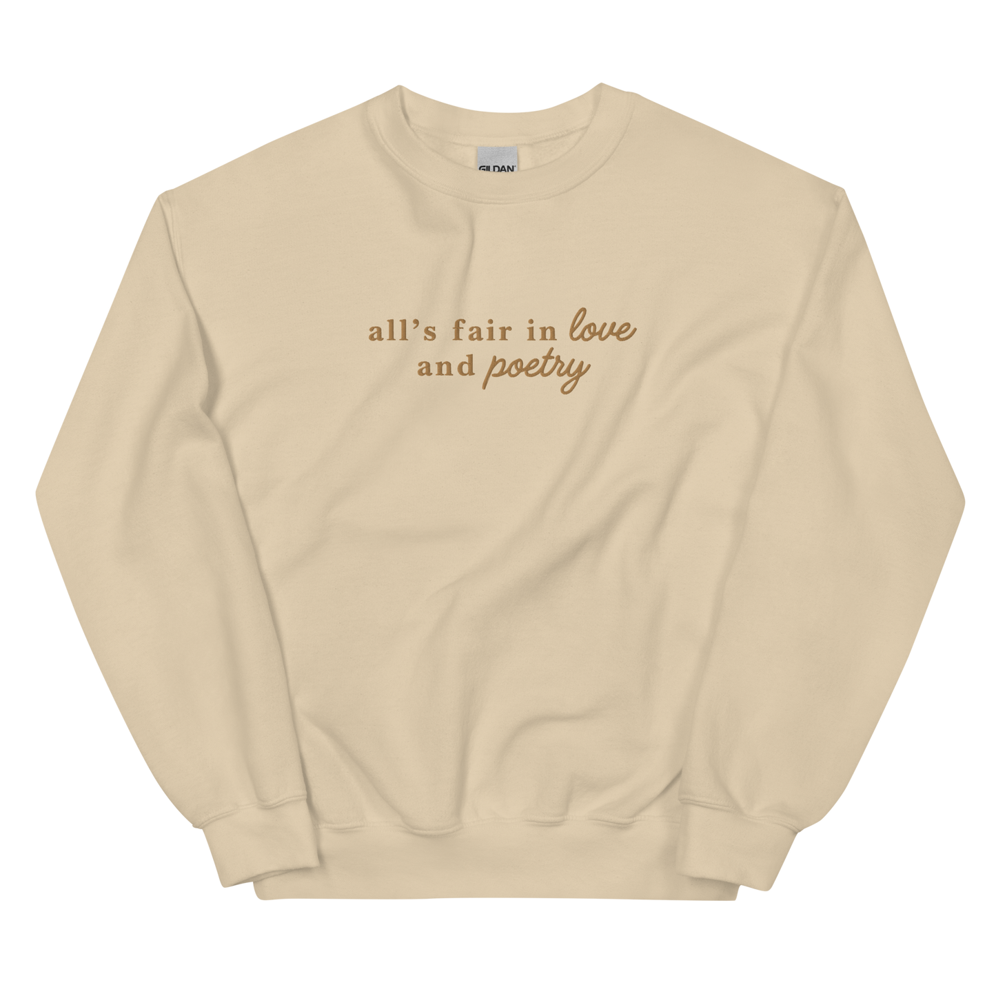 All's Fair in Love and Poetry Embroidered Crewneck Sweatshirt