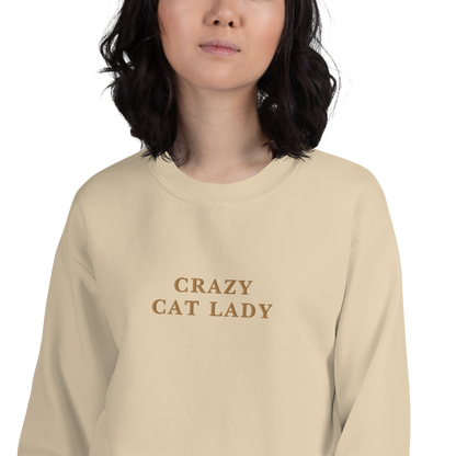 Crazy Cat Lady Embroidered Crewneck Sweatshirt