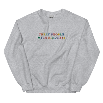 Treat People With Kindness Embroidered Crewneck Sweatshirt