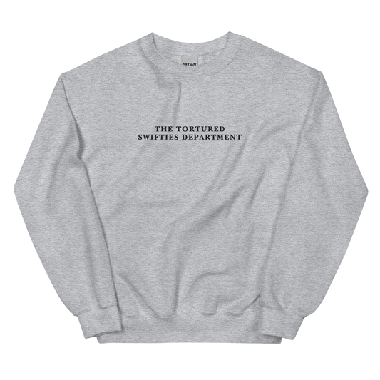 The Tortured Swifties Department Embroidered Crewneck Sweatshirt