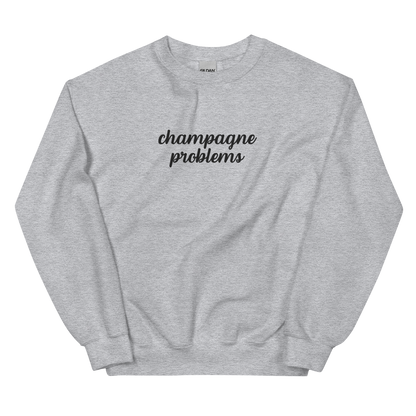 Champagne Problems Embroidered Sweatshirt