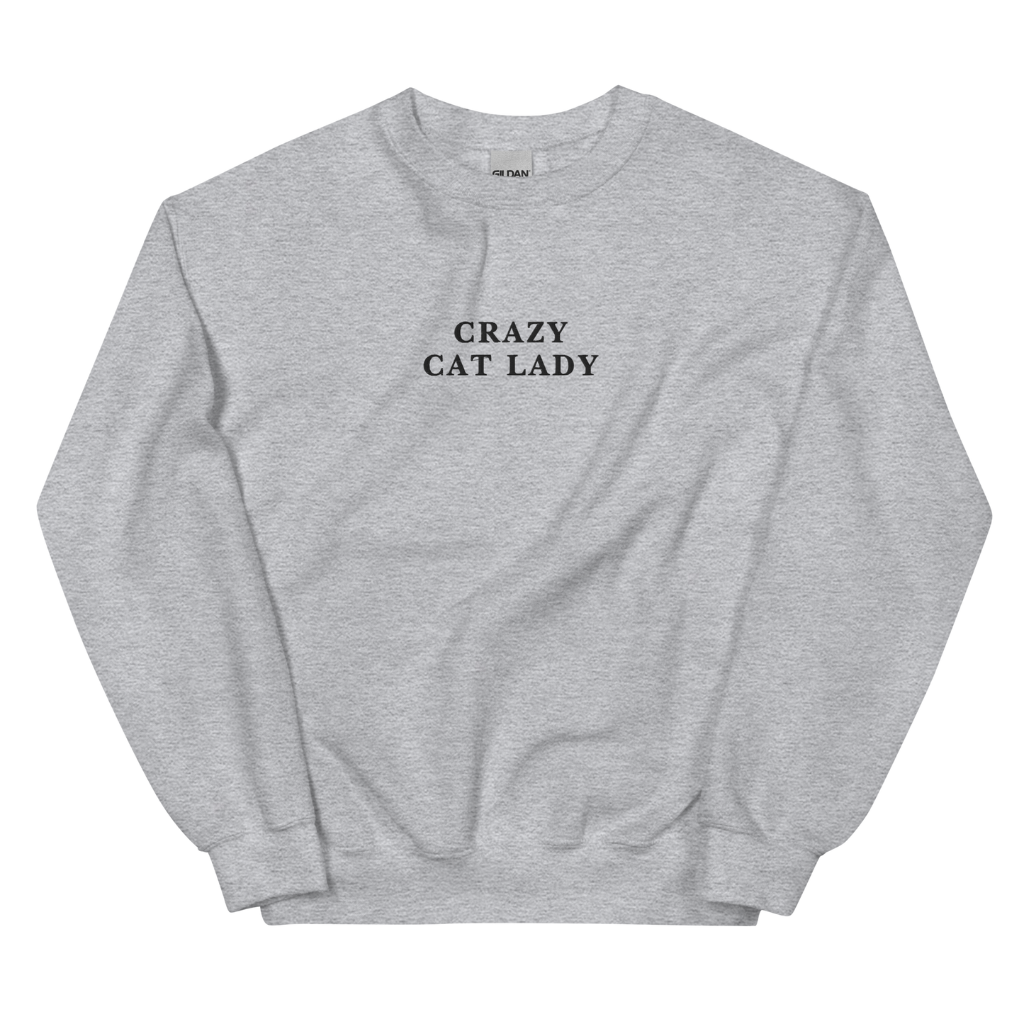 Crazy Cat Lady Embroidered Crewneck Sweatshirt