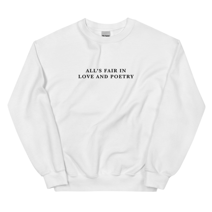 All's Fair in Love and Poetry Embroidered Crewneck Sweatshirt