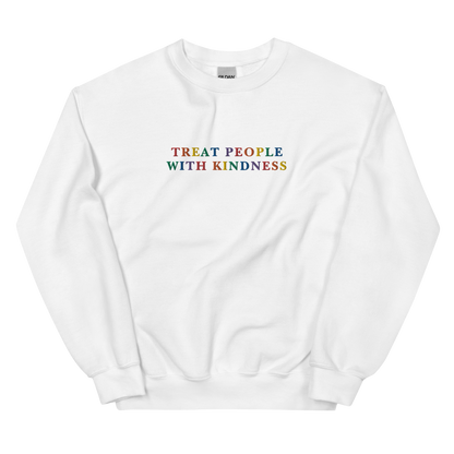 Treat People With Kindness Embroidered Crewneck Sweatshirt