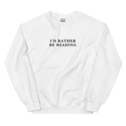 I'd Rather Be Reading Embroidered Crewneck Sweatshirt