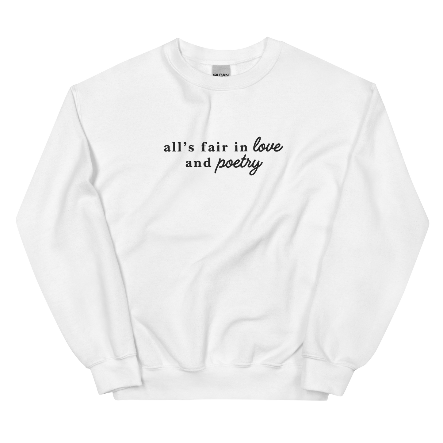 All's Fair in Love and Poetry Embroidered Crewneck Sweatshirt