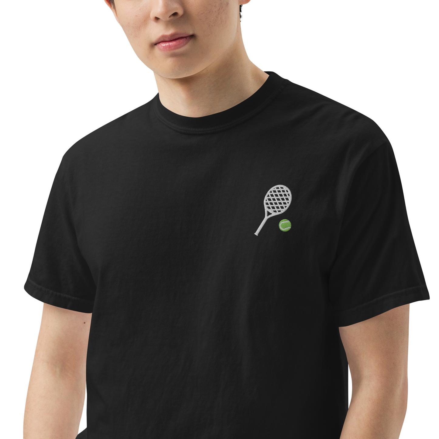 Tennis Racquet Embroidered Premium T-Shirt