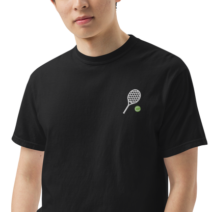 Tennis Racquet Embroidered Premium T-Shirt