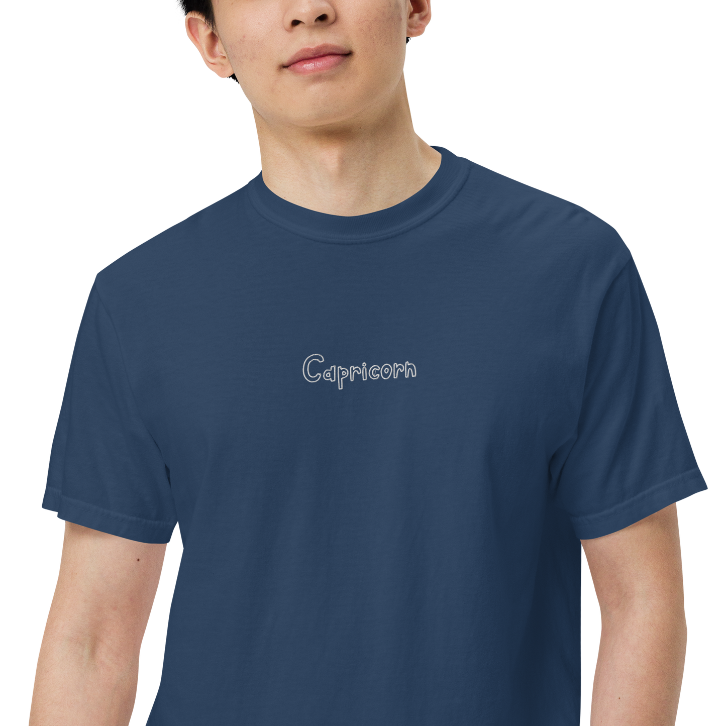 Capricorn Zodiac Embroidered Premium T-Shirt