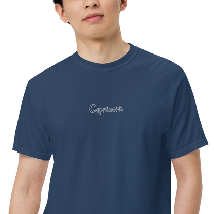 Capricorn Zodiac Embroidered Premium T-Shirt