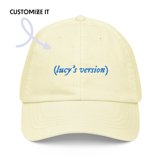 your name's version Taylor Embroidered Pastel Baseball Cap