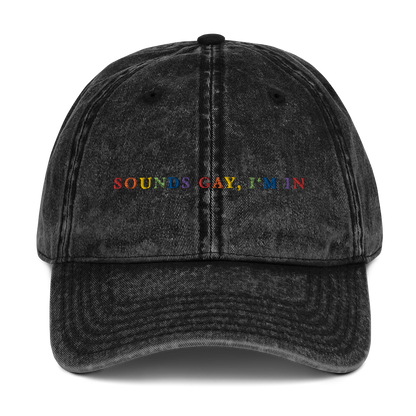 Sounds Gay I'm In Pride Embroidered Vintage Cap