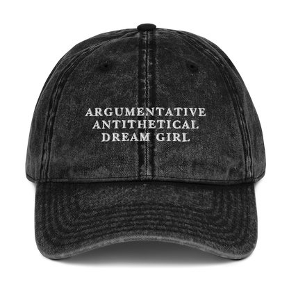 Argumentative, Antithetical Dream Girl Embroidered Vintage Cap