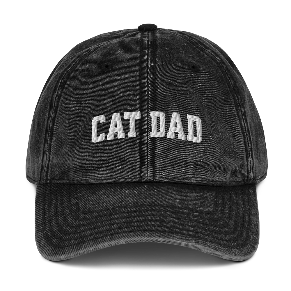 Cat Dad Embroidered Vintage Cap
