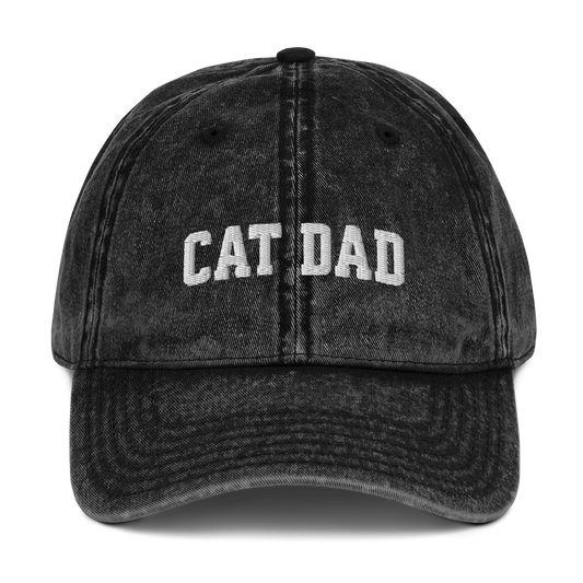 Cat Dad Embroidered Vintage Cap