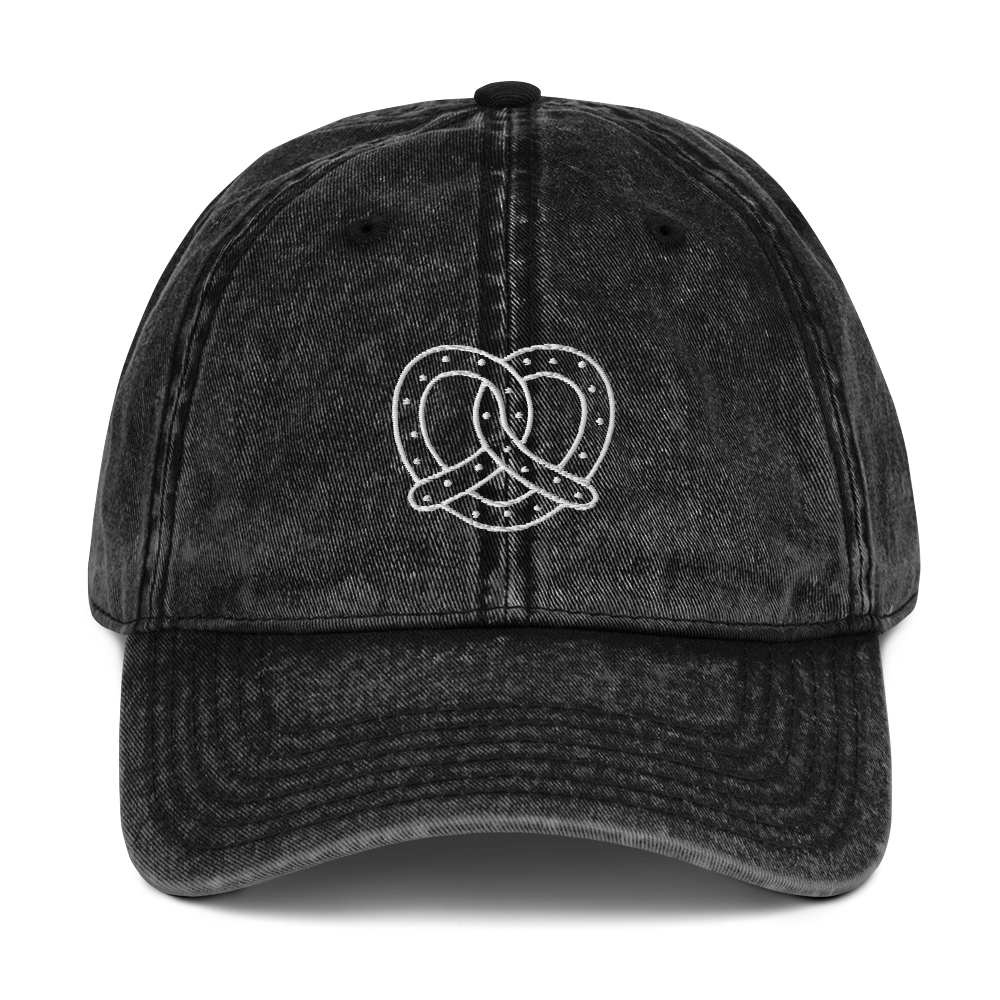 Pretzel Line Embroidered Vintage Cap