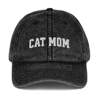 Cat Mom Embroidered Vintage Cap