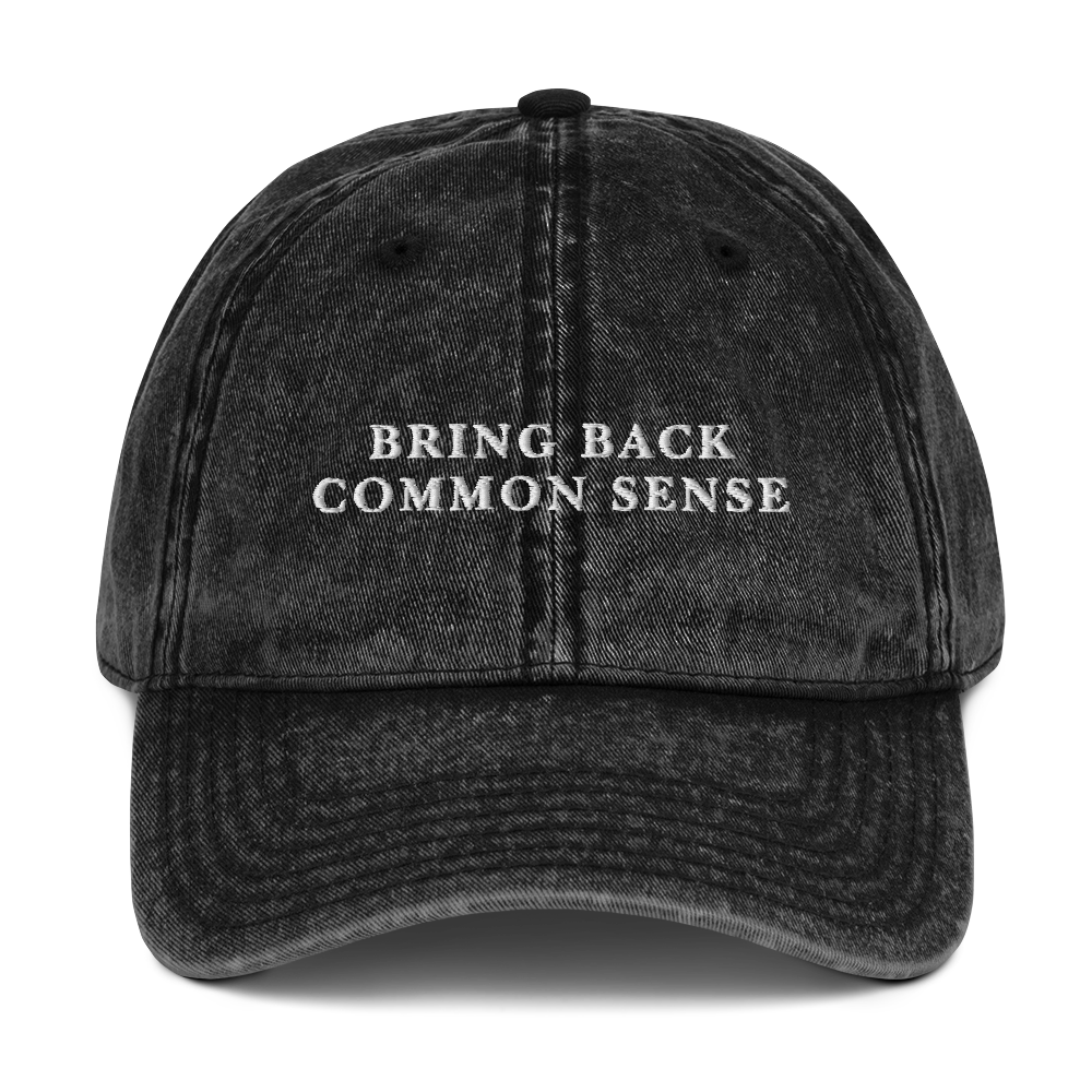 Bring Back Common Sense Embroidered Vintage Cap