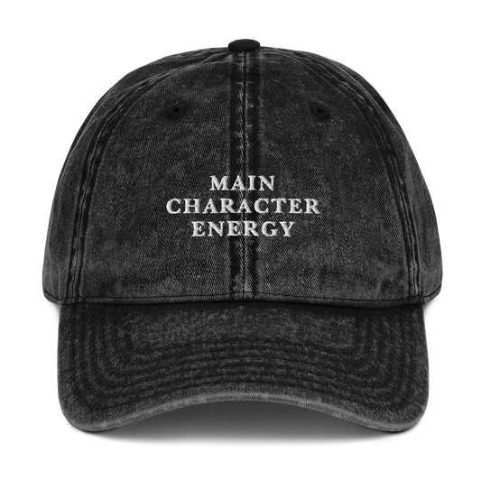 Main Character Energy Embroidered Vintage Cap