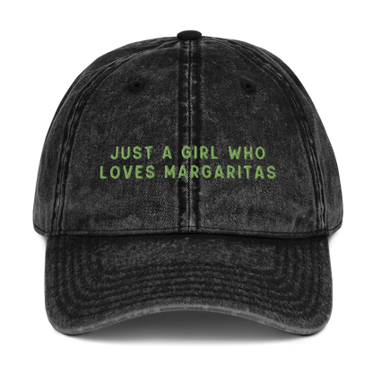 Just A Girl Who Loves Margaritas Embroidered Vintage Cap