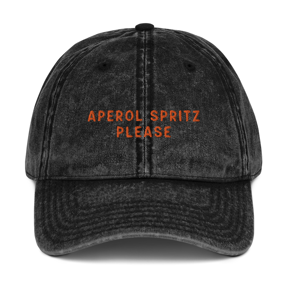 Aperol Spritz Please Embroidered Vintage Cap