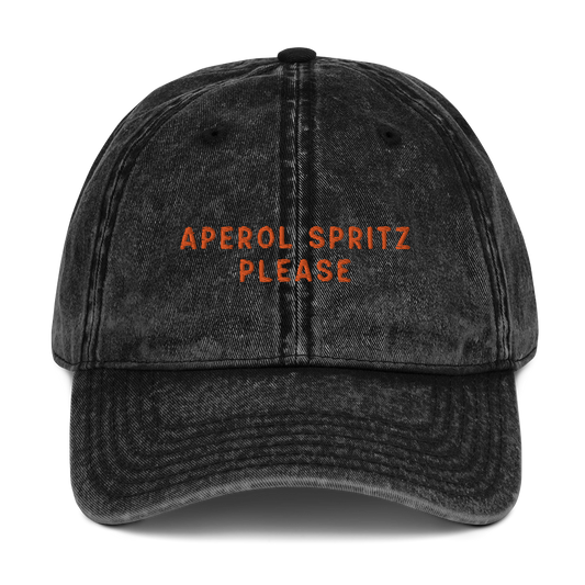 Aperol Spritz Please Embroidered Vintage Cap