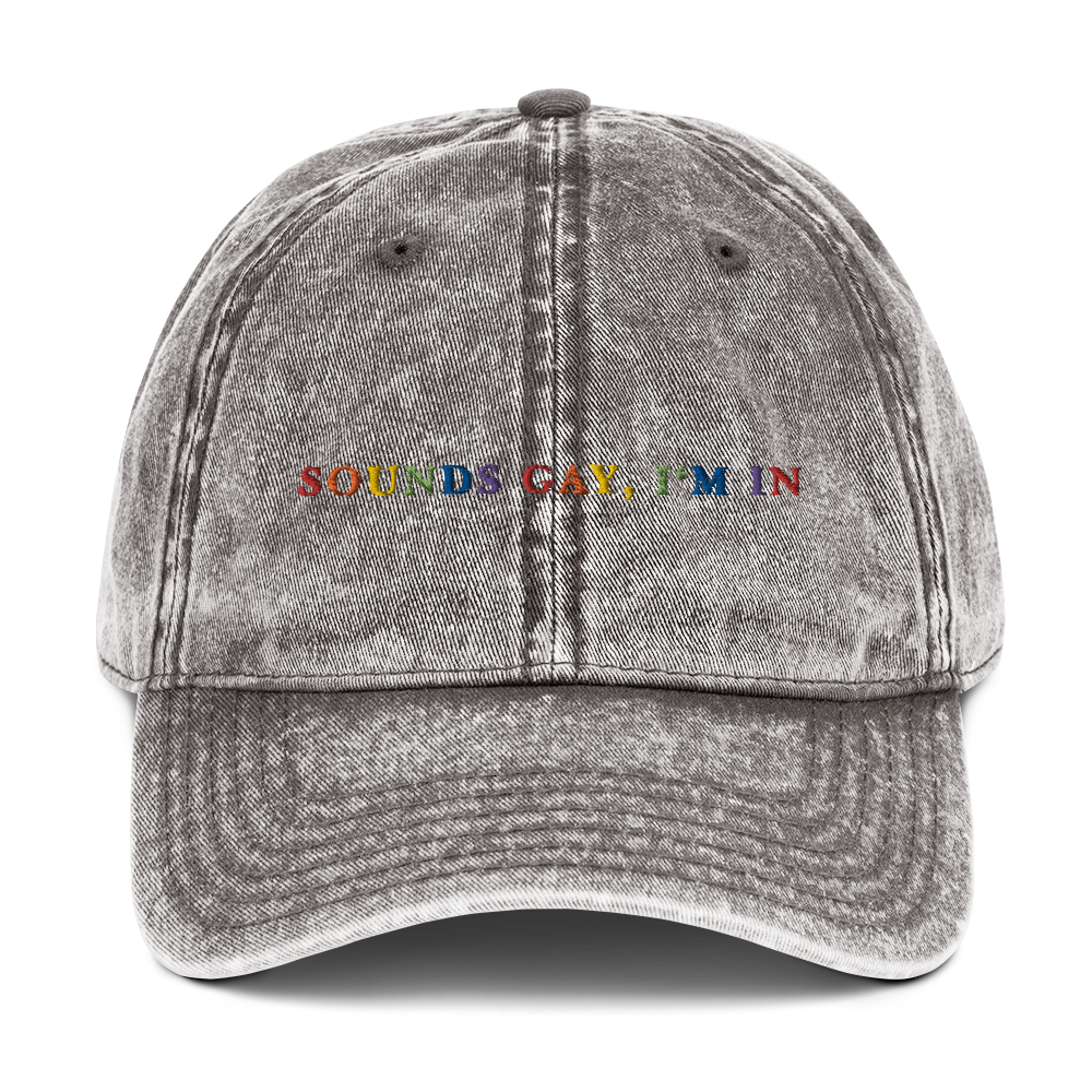 Sounds Gay I'm In Pride Embroidered Vintage Cap