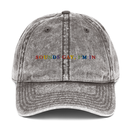 Sounds Gay I'm In Pride Embroidered Vintage Cap