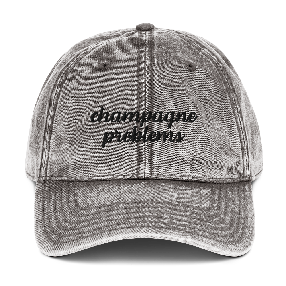 Champagne Problems Embroidered Vintage Cap