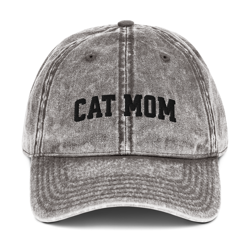 Cat Mom Embroidered Vintage Cap