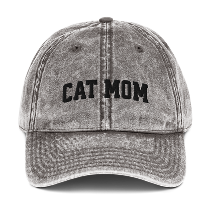 Cat Mom Embroidered Vintage Cap