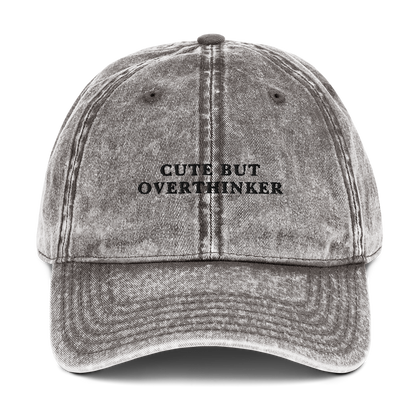 Cute But Overthinker Embroidered Vintage Cap