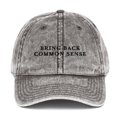 Bring Back Common Sense Embroidered Vintage Cap