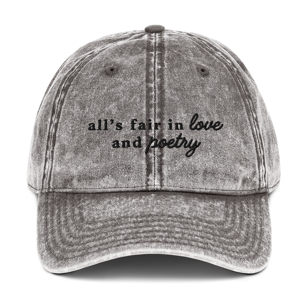 All's Fair In Love And Poetry Embroidered Vintage Cap