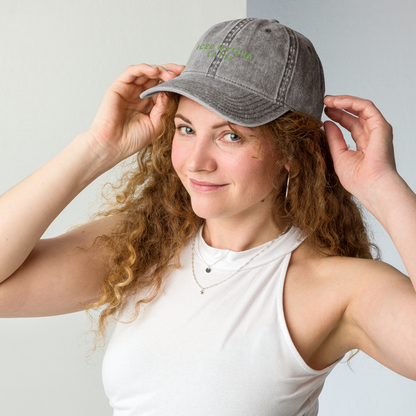 Iced Matcha Latte Embroidered Vintage Cap