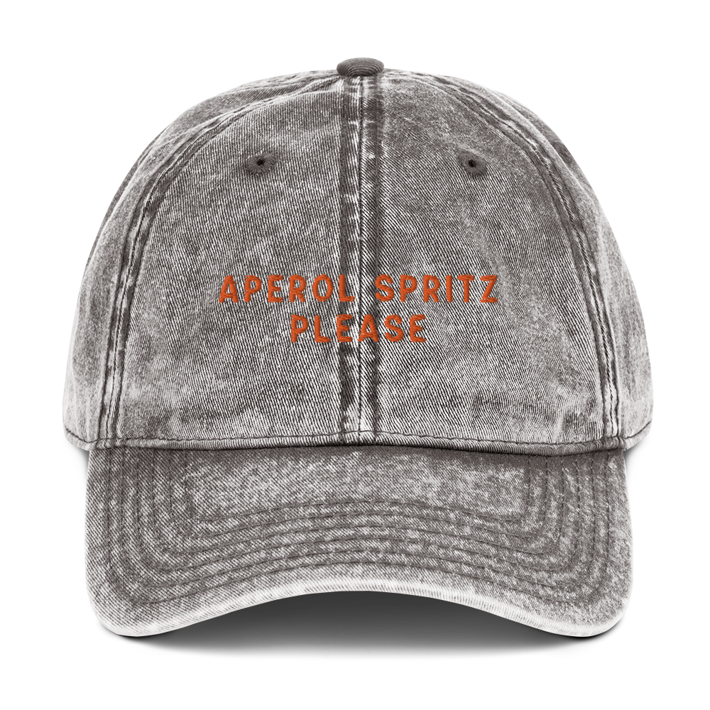 Aperol Spritz Please Embroidered Vintage Cap