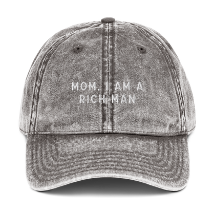 Mom, I am a Rich Man Embroidered Vintage Cap