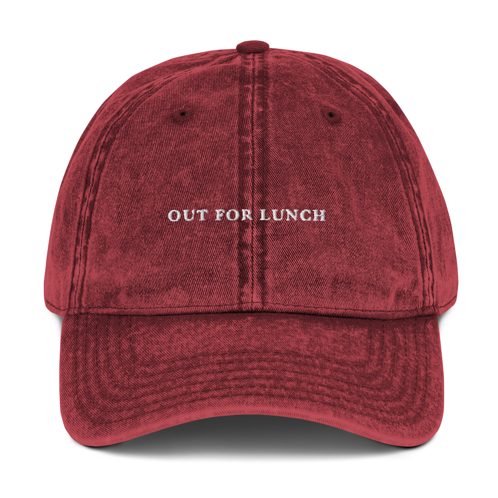 Out For Lunch Embroidered Vintage Cap