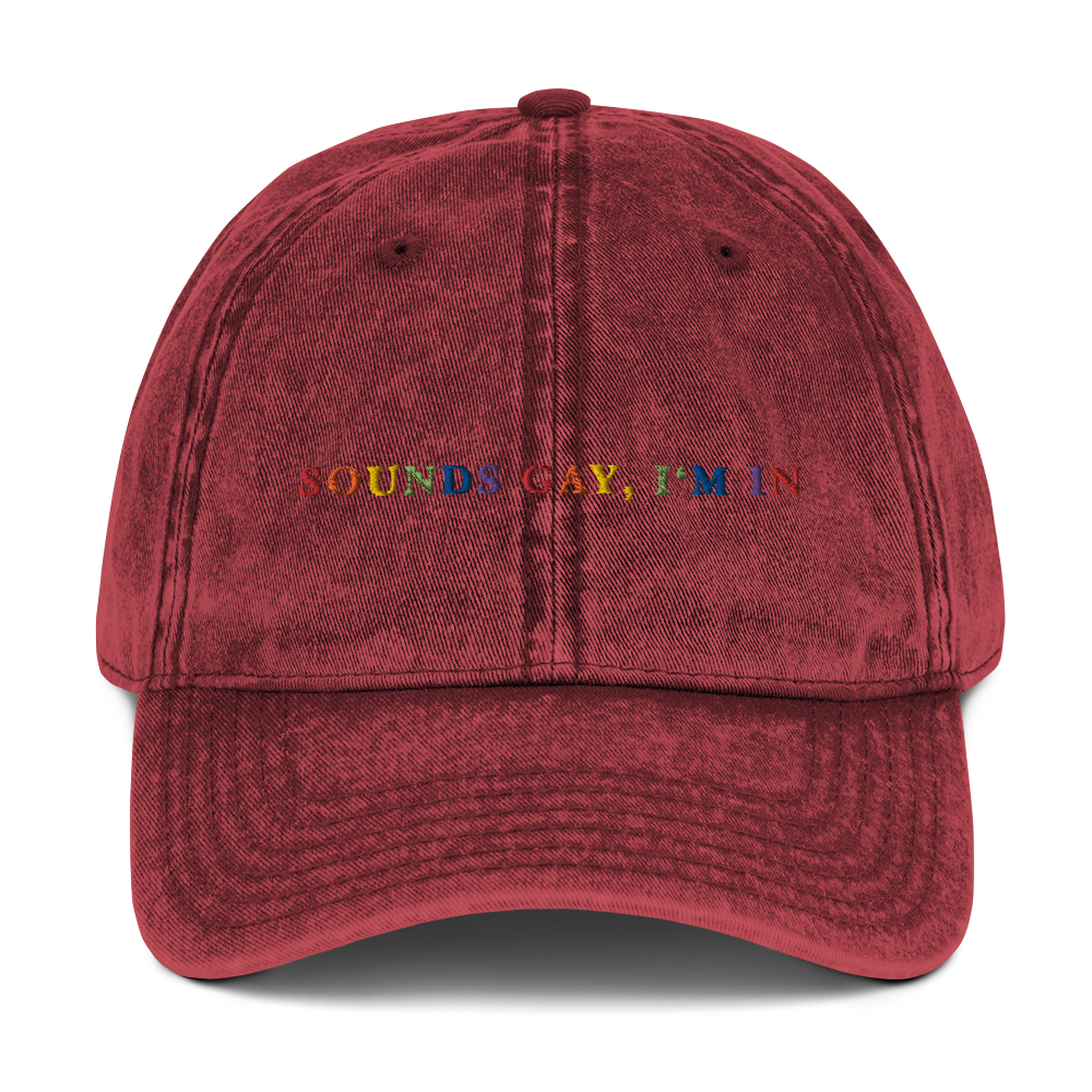 Sounds Gay I'm In Pride Embroidered Vintage Cap