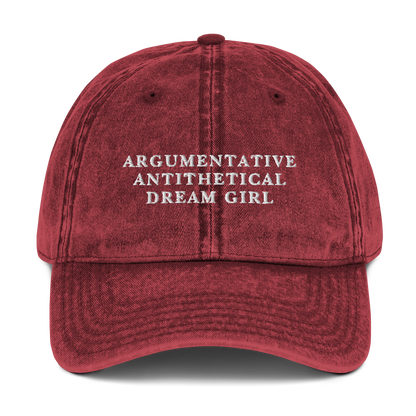 Argumentative, Antithetical Dream Girl Embroidered Vintage Cap