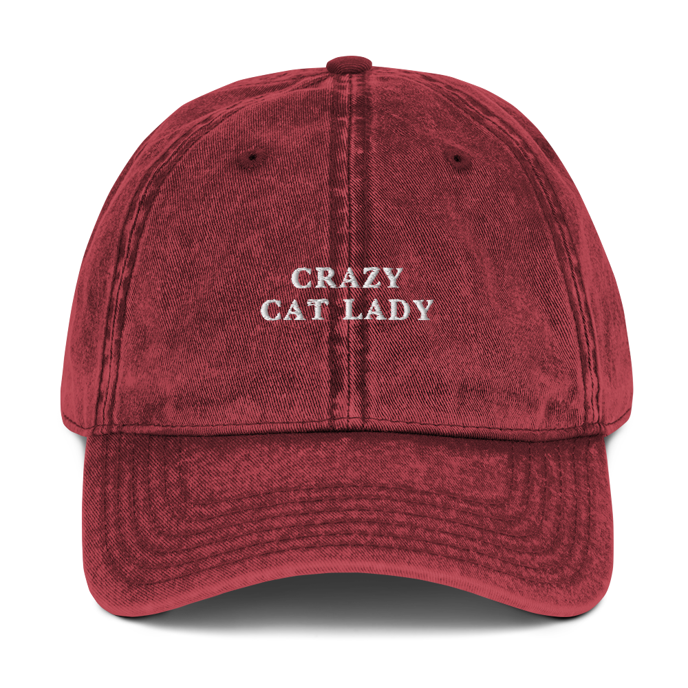 Crazy Cat Lady Embroidered Vintage Cap