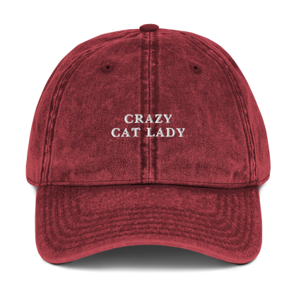 Crazy Cat Lady Embroidered Vintage Cap