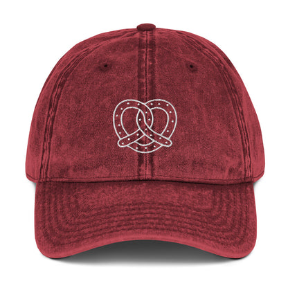 Pretzel Line Embroidered Vintage Cap